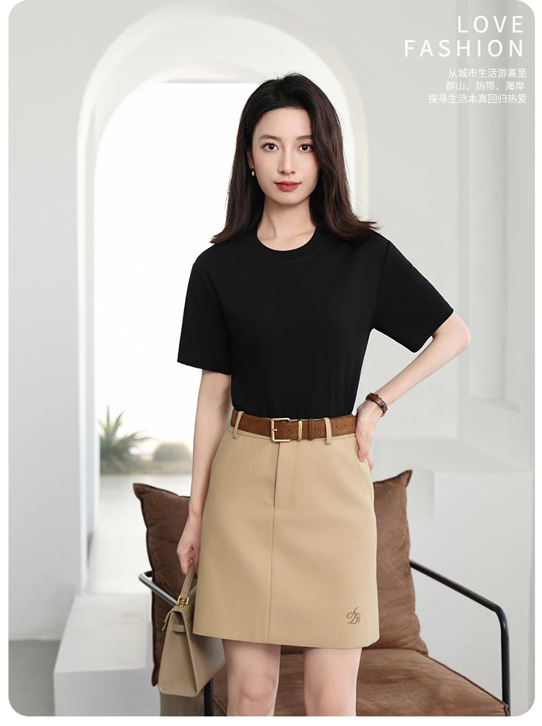 Cross-border three-proof white T-shirt, long-staple cotton round-neck T-shirt, 50 counts, combed tight weave, 230g/㎡ three-proof fabric, short-sleeved T-shirt, trendy new style, fashionable and casual T-shirt, short-sleeved trendy summer new product details Picture