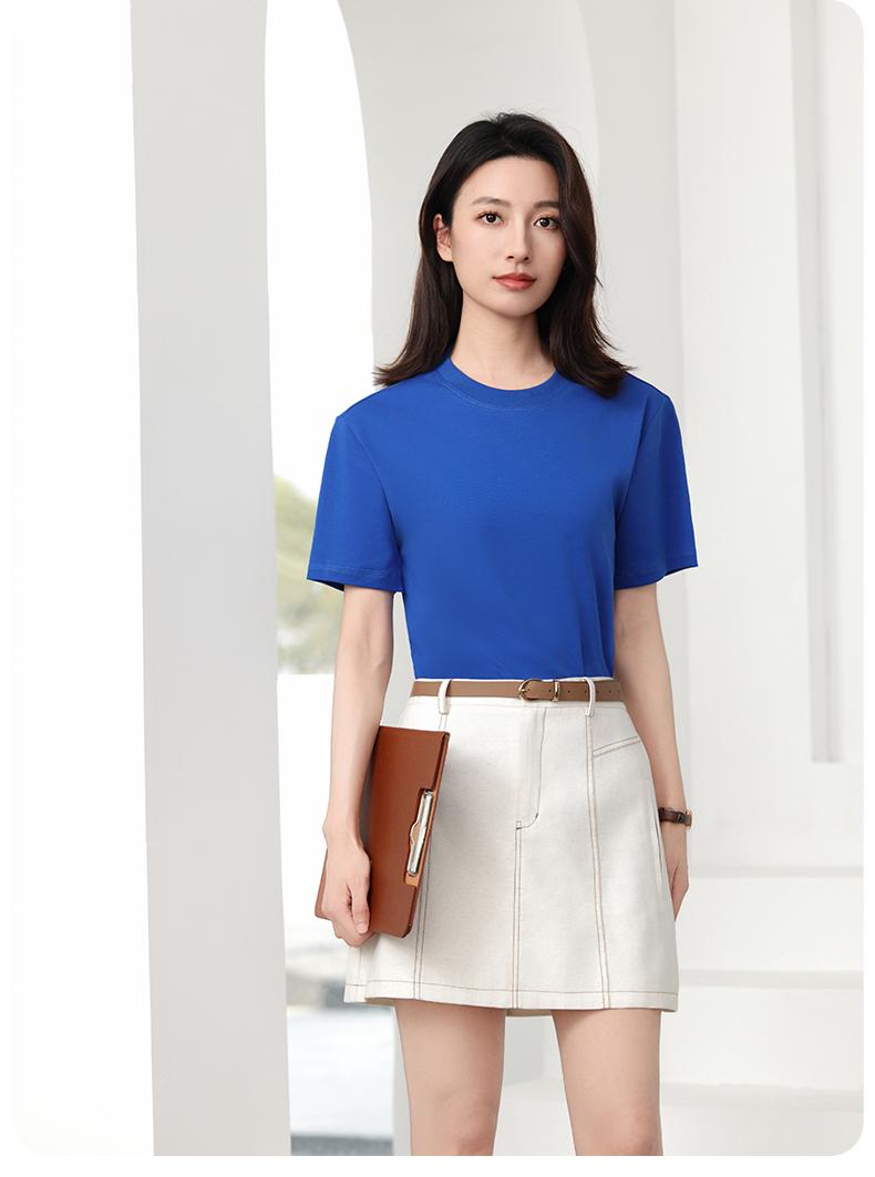 Cross-border three-proof white T-shirt, long-staple cotton round-neck T-shirt, 50 counts, combed tight weave, 230g/㎡ three-proof fabric, short-sleeved T-shirt, trendy new style, fashionable and casual T-shirt, short-sleeved trendy summer new product detail image 17