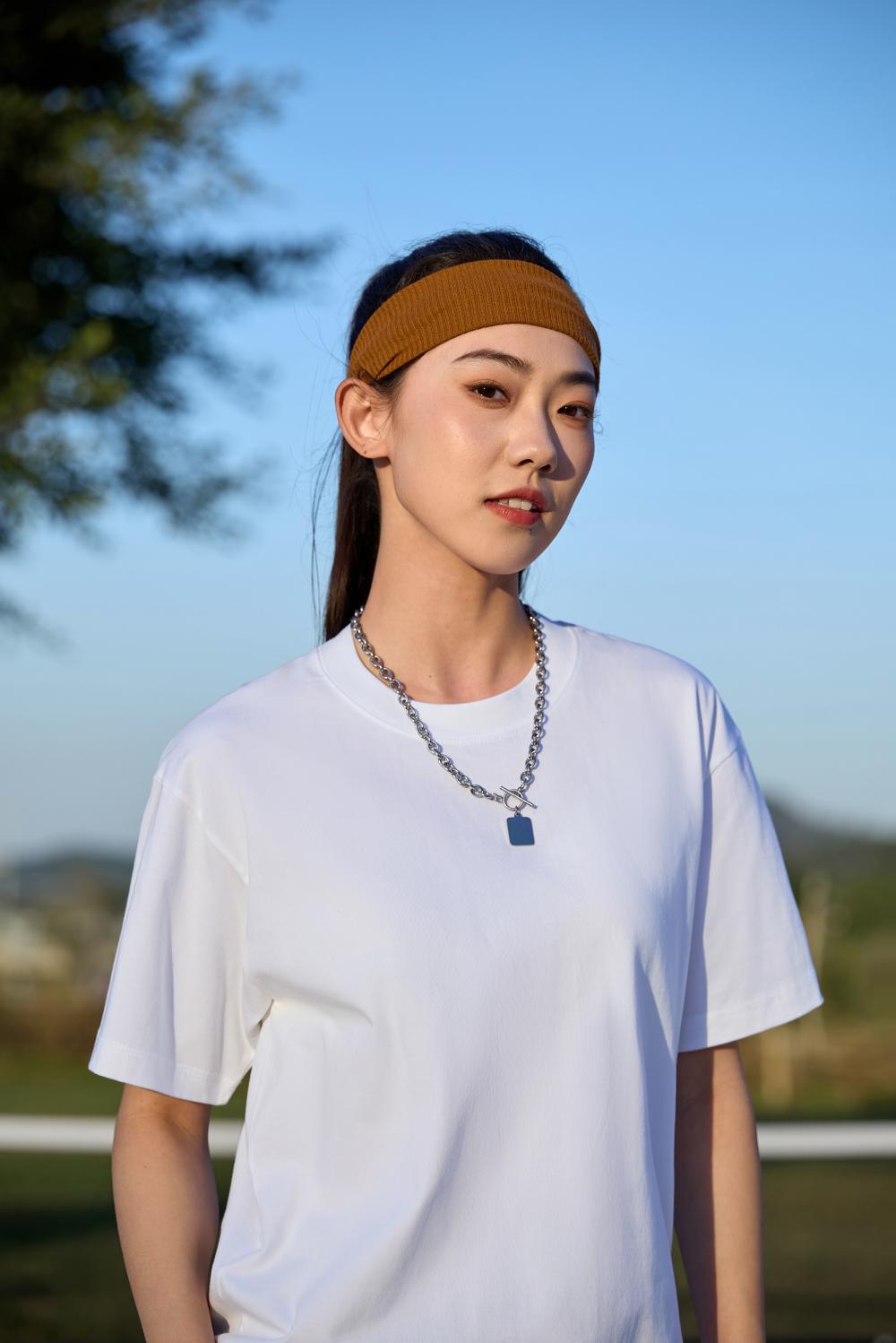 Cross-border large drop shoulder trendy brand round neck Guose series 32-count double yarn 260g/㎡ short-sleeved T-shirt for both men and women, men's short-sleeved trendy T-shirt, fashionable, casual, comfortable and breathable T-shirt detail image 16