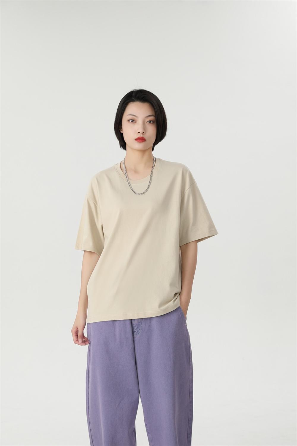 240g/㎡ fabric 100% combed pure cotton short-sleeved T-shirt, a trendy men's and women's same simple and fashionable clothing, comfortable and breathable. Summer short-sleeved T-shirt, a trendy style detail image 14