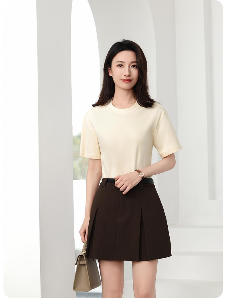 Cross-border three-proof white T-shirt, long-staple cotton round-neck T-shirt, 50 counts, combed tight weave, 230g/㎡ three-proof fabric, short-sleeved T-shirt, trendy new style, fashionable and casual T-shirt, short-sleeved trendy summer new product detail image 15