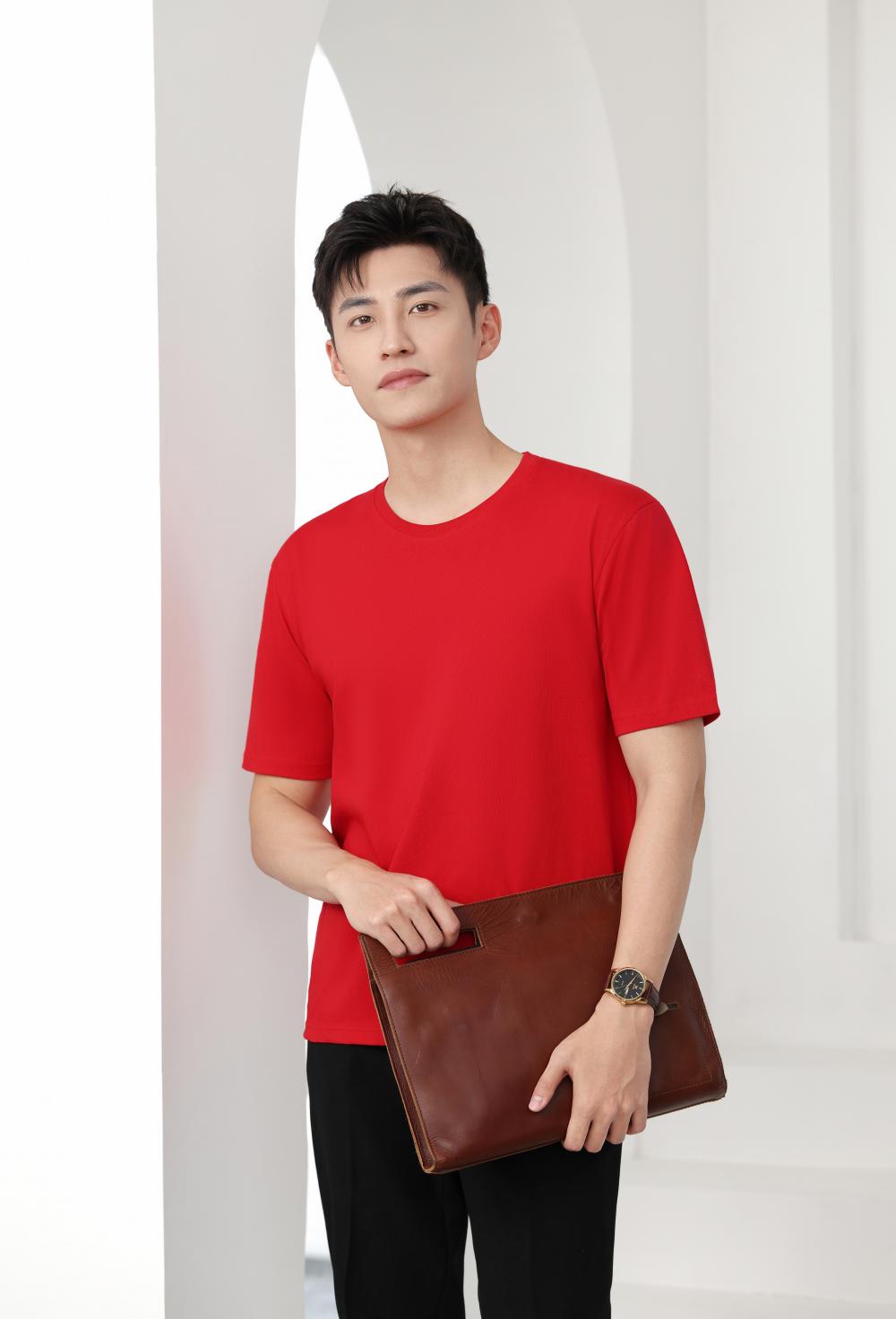 Cross-border Solona Silk Cotton Sand Washing Series 240g/㎡ short-sleeved T-shirt, trendy men's and women's clothing, short-sleeved trendy T-shirt, short-sleeved trendy fashion casual T-shirt, Summer new style detail image 12