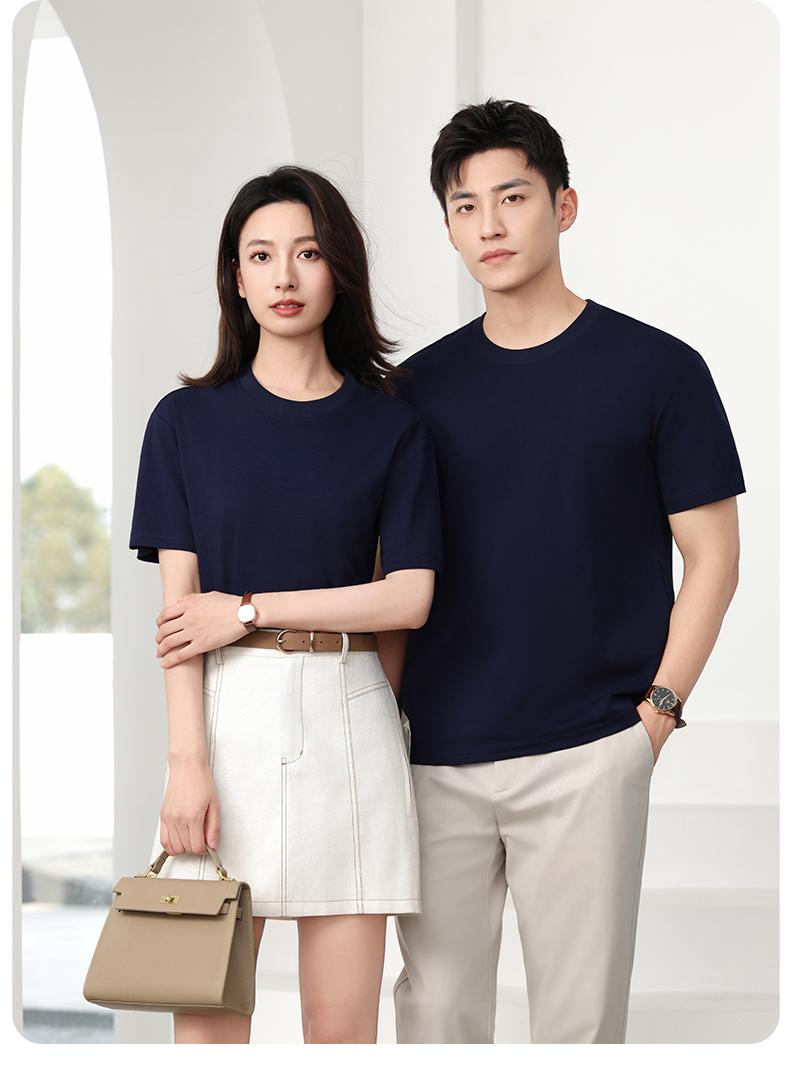 Cross-border three-proof white T-shirt, long-staple cotton round-neck T-shirt, 50 counts, combed tight weave, 230g/㎡ three-proof fabric, short-sleeved T-shirt, trendy new style, fashionable and casual T-shirt, short-sleeved trendy summer new product detail image 18