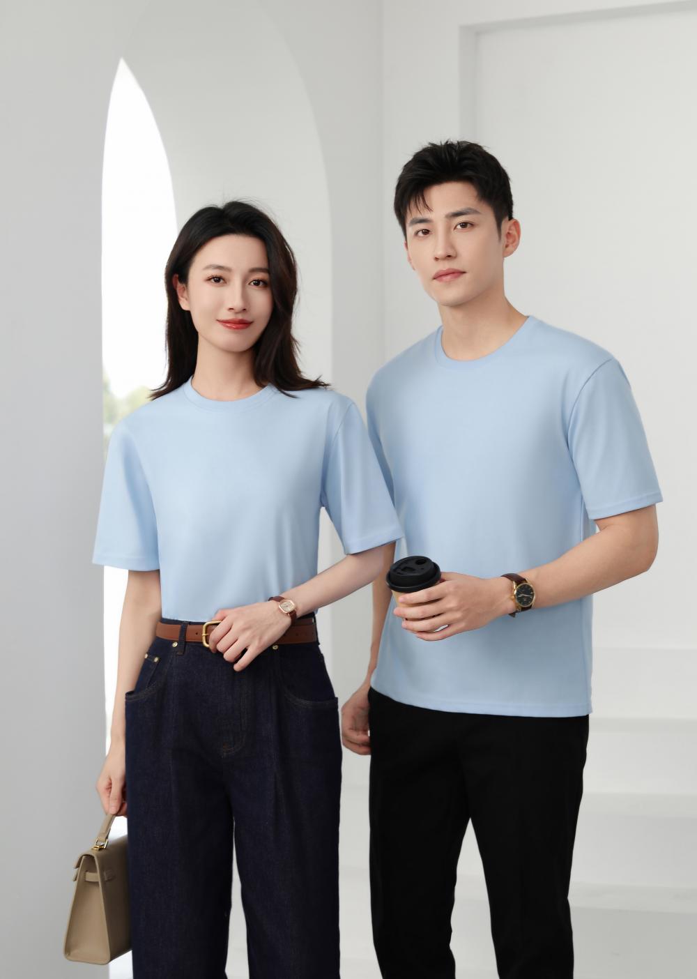 Cross-border Solona Silk Cotton Sand Washing Series 240g/㎡ short-sleeved T-shirt, trendy men's and women's clothing, short-sleeved trendy T-shirt, short-sleeved trendy fashion casual T-shirt, Summer new style detail image 15