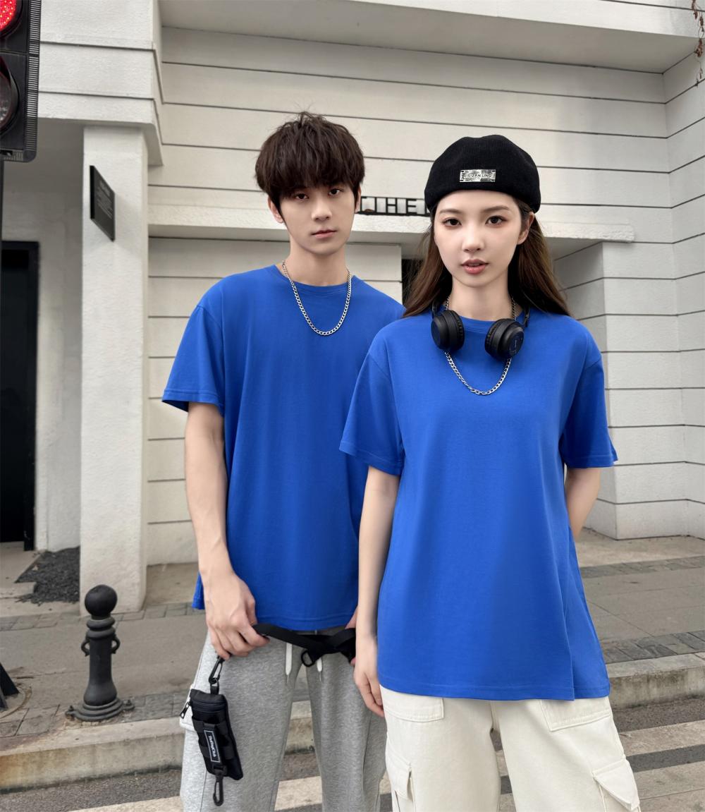 Cross-border 32-piece 200g/㎡ 5A antibacterial combed pure cotton European size off-the-shoulder loose style short-sleeved T-shirt, trendy clothing, fashionable casual T-shirt, simple and elegant short-sleeved trendy T-shirt for men detail image 18