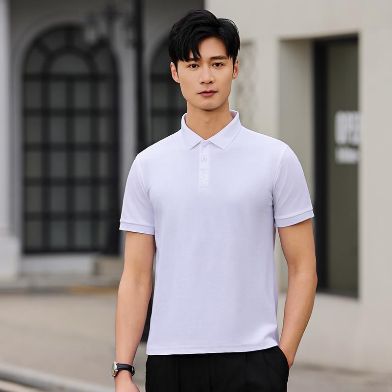 Cross-border adult polo shirt 200g/㎡ long-staple cotton new short-sleeved lapel polo for both men and women, fashionable and casual polo for both men and women, simple, comfortable and trendy polo detail image 20