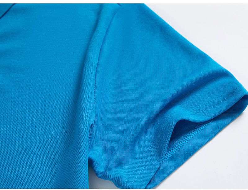 New cross-border classic eco-friendly cotton short-sleeved lapel polo for both men and women, fashionable and casual polo for both men and women, simple and comfortable short-sleeved trendy polo detail image 3