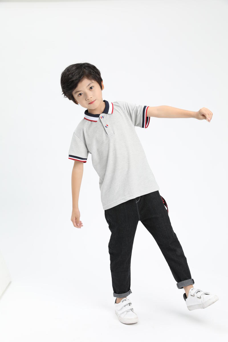 Cross-Border Children's Color-Striped New Short-Sleeved Collared Polo Shirts For Both Men And Women, Fashionable And Casual Polo Shirts For Both Men And Women, Simple And Comfortable Short-Sleeved Trendy Polo Shirts Item Picture