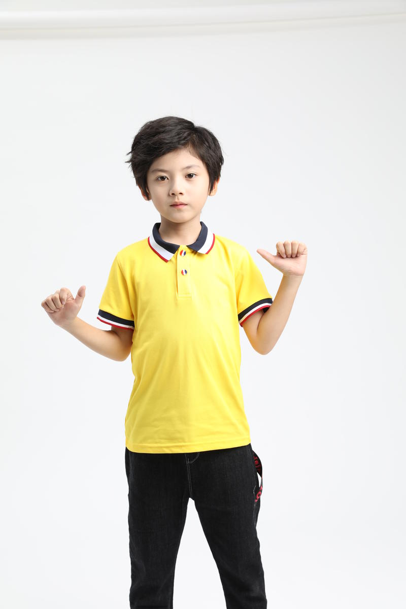 Cross-Border Children's Color-Striped New Short-Sleeved Collared Polo Shirts For Both Men And Women, Fashionable And Casual Polo Shirts For Both Men And Women, Simple And Comfortable Short-Sleeved Trendy Polo Shirts details Picture