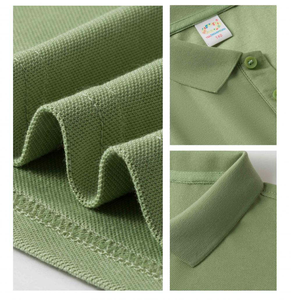 Cross-Border Children's Polo Shirts 200G/㎡ Long-Staple Cotton, New Short-Sleeved Collared Polo Shirts For Both Men And Women, Fashionable And Casual Polo Shirts For Both Men And Women, Simple, Comfortable And Trendy Polo Shirts Item Picture