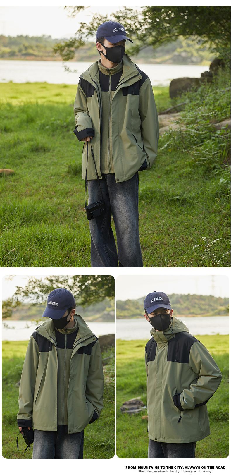 Cross-border three-in-one super soft down jacket, outdoor sportswear, men 's hooded down jacket and women' s down jacket Jackets windproof, rainproof and breathable outdoor clothing detail image 16