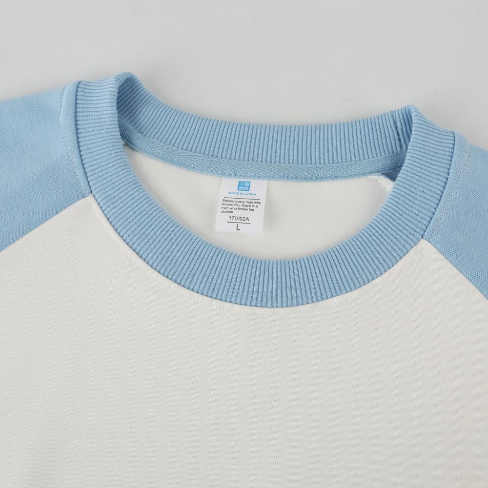 Cross-border cotton composite milk silk 300g/㎡ shouldered round-neck sweatshirt, a lightweight and breathable sportswear for both men and women, a new trendy style for autumn and winter detail image 2