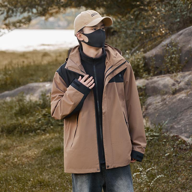 Cross-border three-in-one super soft down jacket, outdoor sportswear, men 's hooded down jacket and women' s down jacket Jackets windproof, rainproof and breathable outdoor clothing Specification image