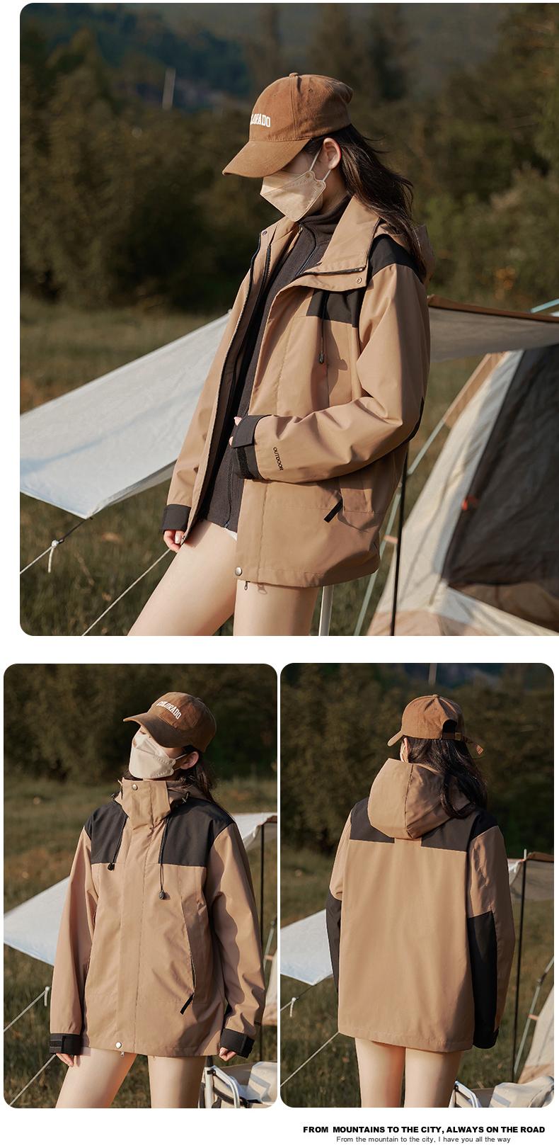 Cross-border three-in-one super soft down jacket, outdoor sportswear, men 's hooded down jacket and women' s down jacket Jackets windproof, rainproof and breathable outdoor clothing detail image 14