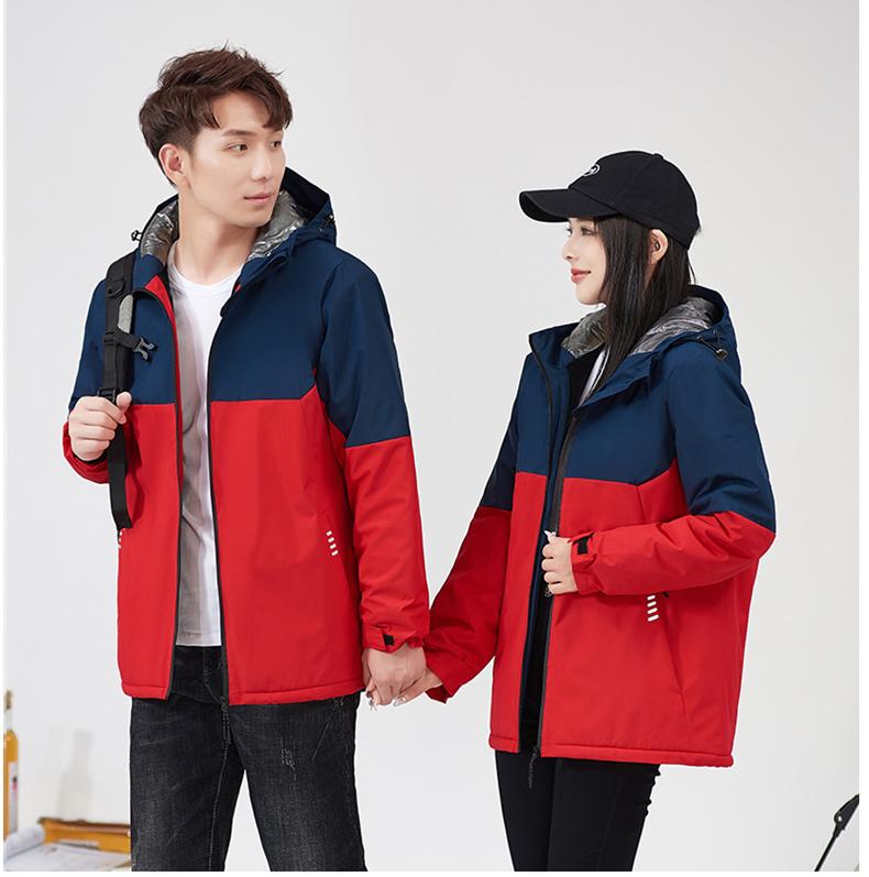 Cross-border graphene technology couple color one-piece fleece outdoor sportswear men 's same style hooded down jacket and pants set men' s women 's down jacket Jackets windproof, waterproof and breathable outdoor clothing Item Picture