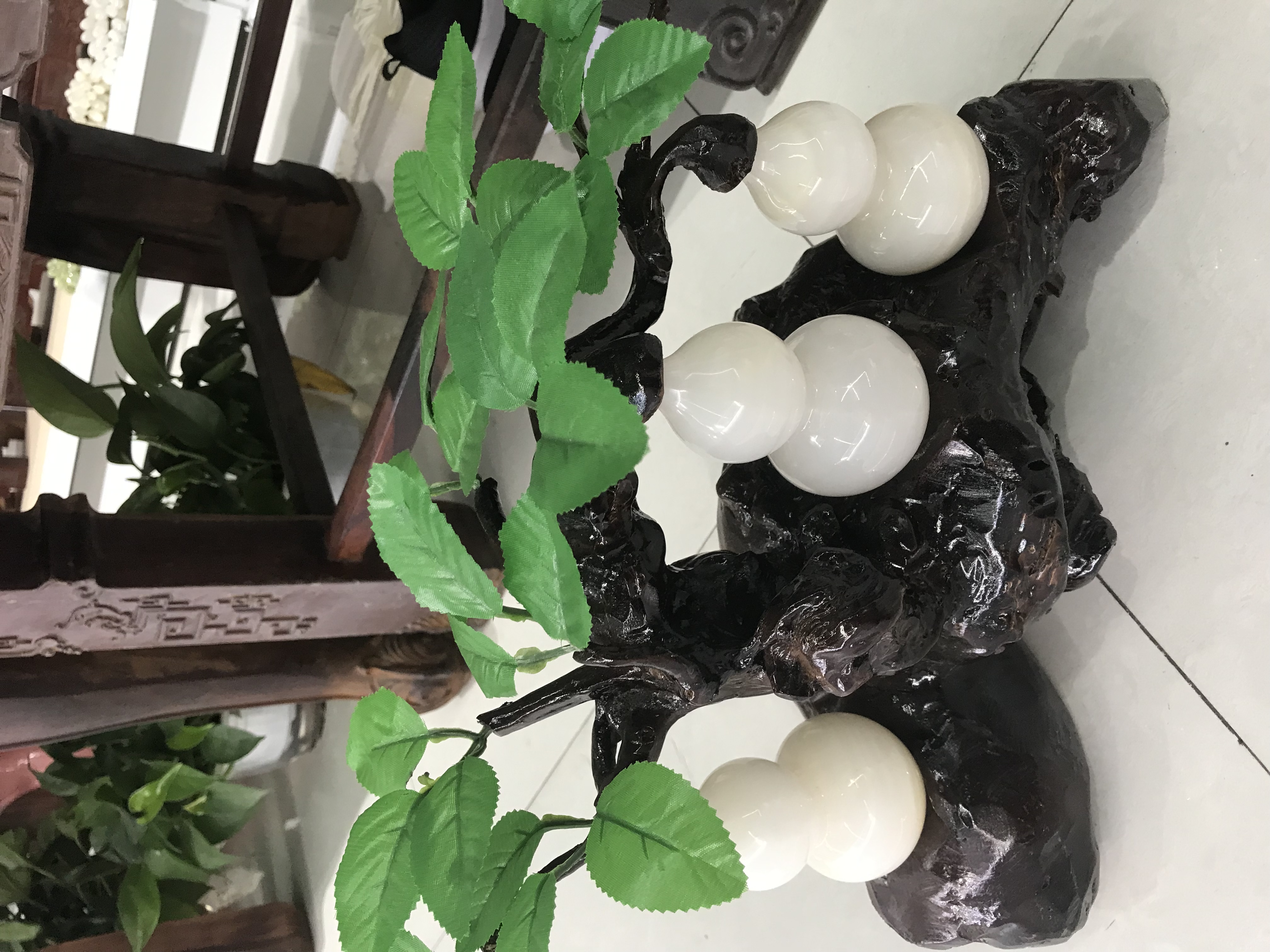 巴基斯坦玉石雕刻摆件 多子多福 福禄寿三全详情图2