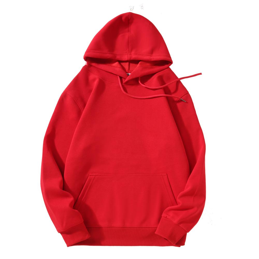 Cross-border cotton composite milk silk 300g/㎡ solid color hoodie, sweatshirt, sports outdoor casual wear, lightweight and breathable sports sweatshirt for men and women, new trendy styles for autumn and winter detail image 5