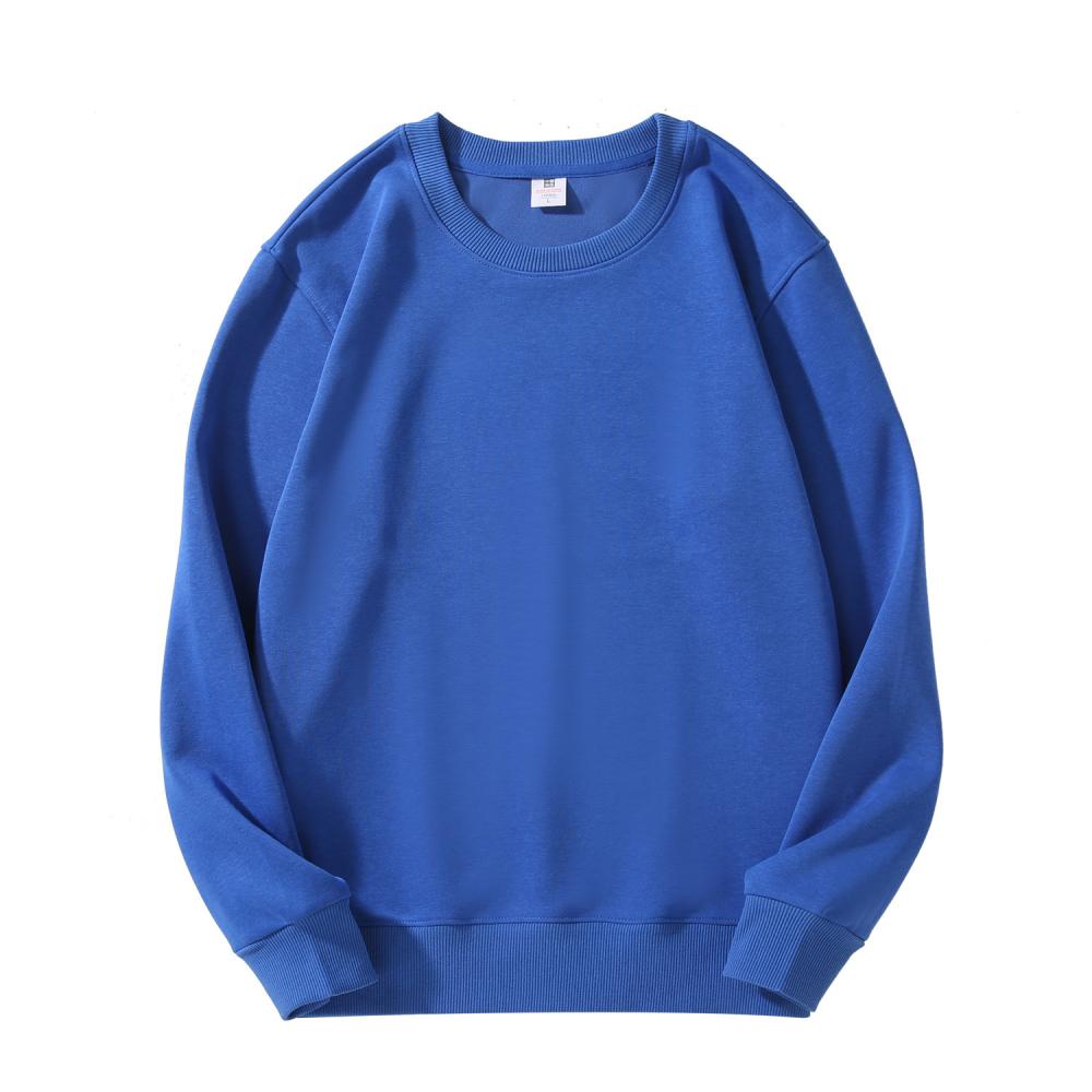 Cross-border cotton composite milk silk 300g/㎡ solid color round neck sweatshirt, outdoor sports casual wear, lightweight and breathable sports sweatshirt for men and women, new trendy style for autumn and winter detail image 7