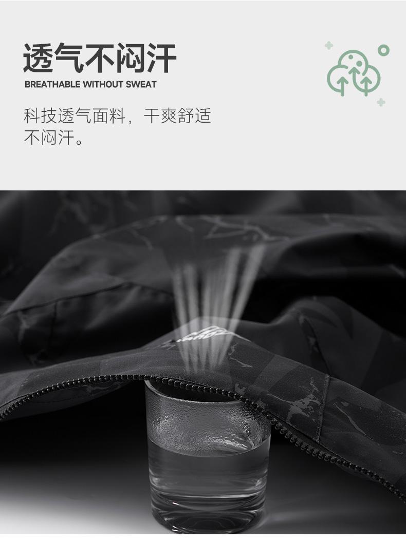 跨境三防科技三合一抗静电户外运动服饰男女同款连帽冲锋衣裤套装 冲锋衣Jackets 防风防雨户外服装专业装备详情图4