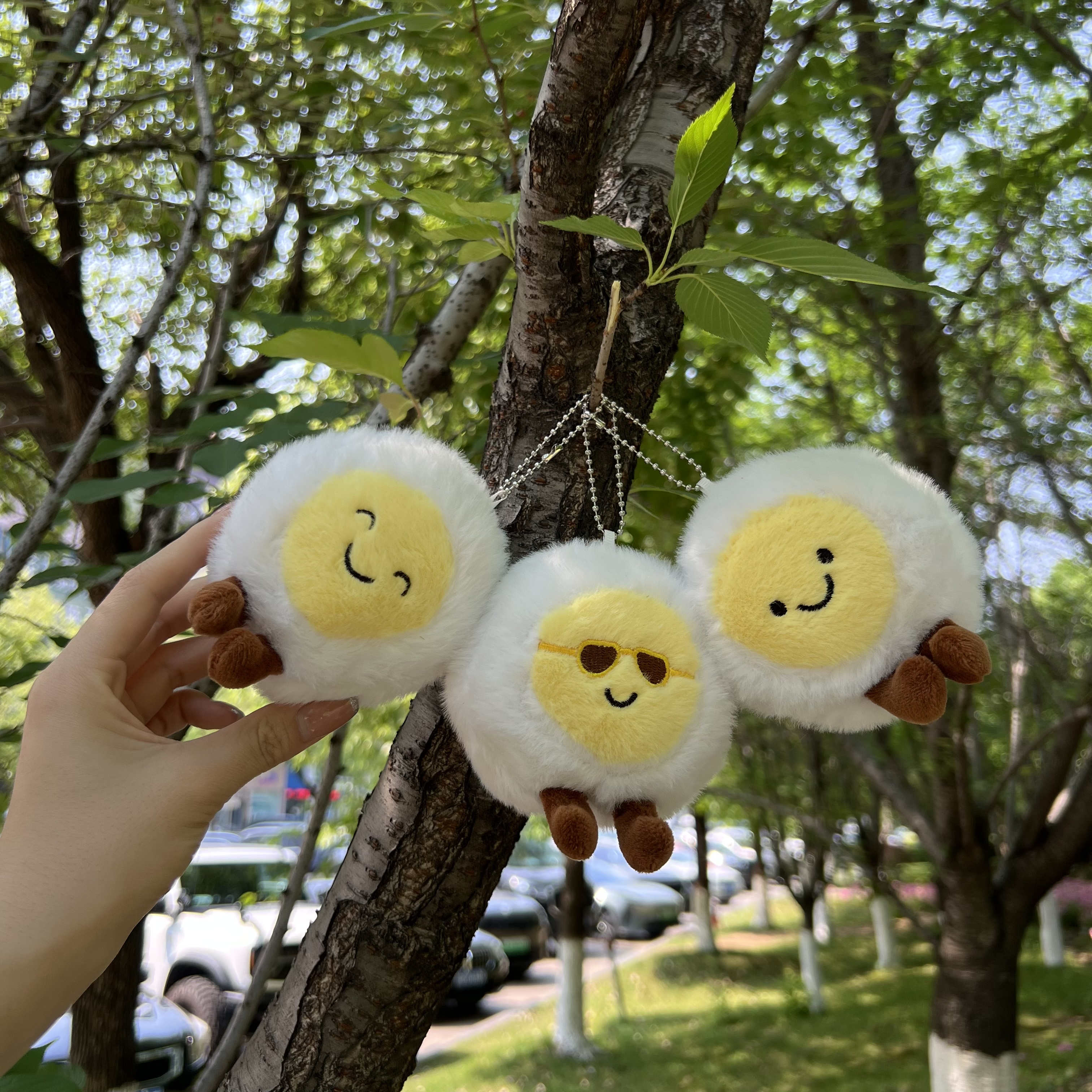 水煮蛋挂件 蛋仔毛绒玩具挂件 可爱包包挂件 儿童玩具 有趣饰品挂件 毛绒公仔挂件 情侣挂件