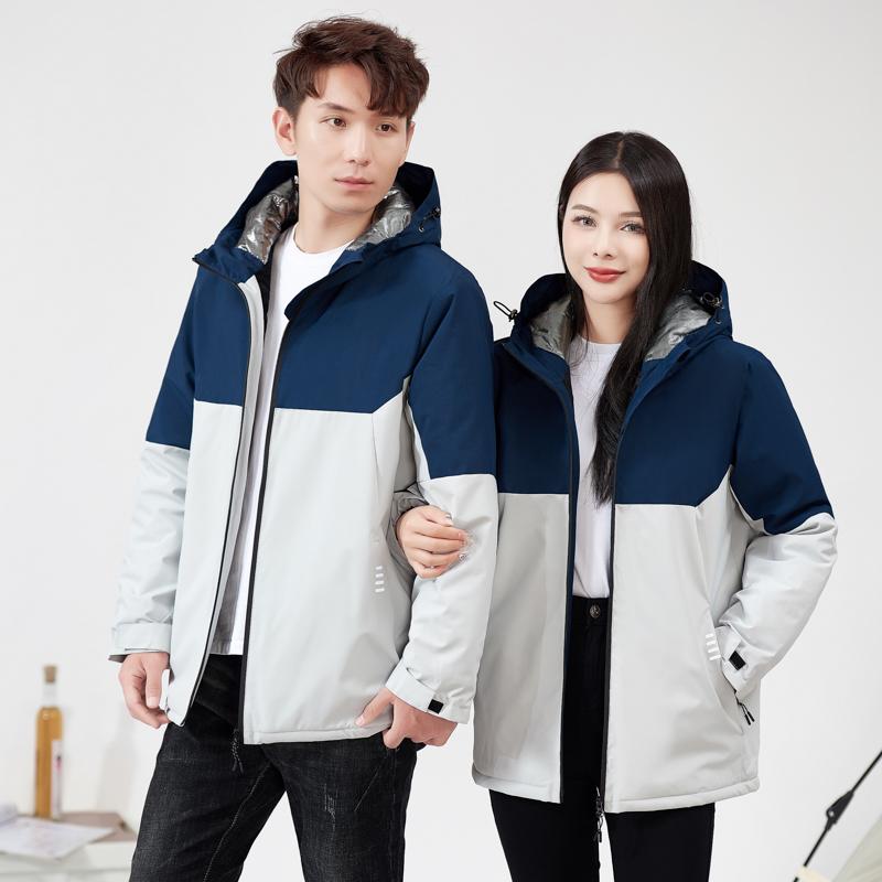 Cross-border graphene technology couple color one-piece fleece outdoor sportswear men 's same style hooded down jacket and pants set men' s women 's down jacket Jackets windproof, waterproof and breathable outdoor clothing detail image 18