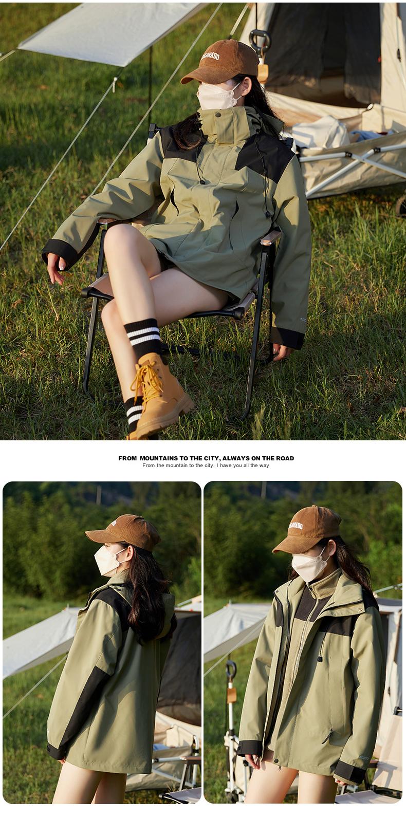 Cross-border three-in-one super soft down jacket, outdoor sportswear, men 's hooded down jacket and women' s down jacket Jackets windproof, rainproof and breathable outdoor clothing detail image 13