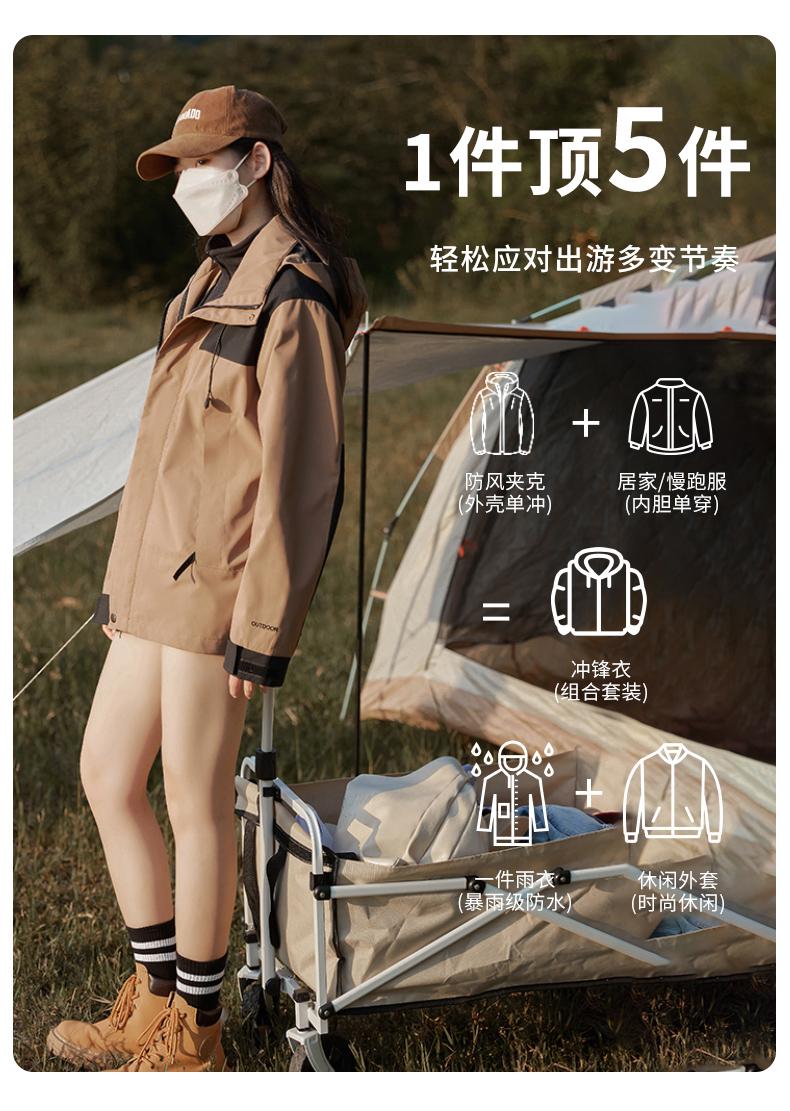 Cross-border three-in-one super soft down jacket, outdoor sportswear, men 's hooded down jacket and women' s down jacket Jackets windproof, rainproof and breathable outdoor clothing detail image 9