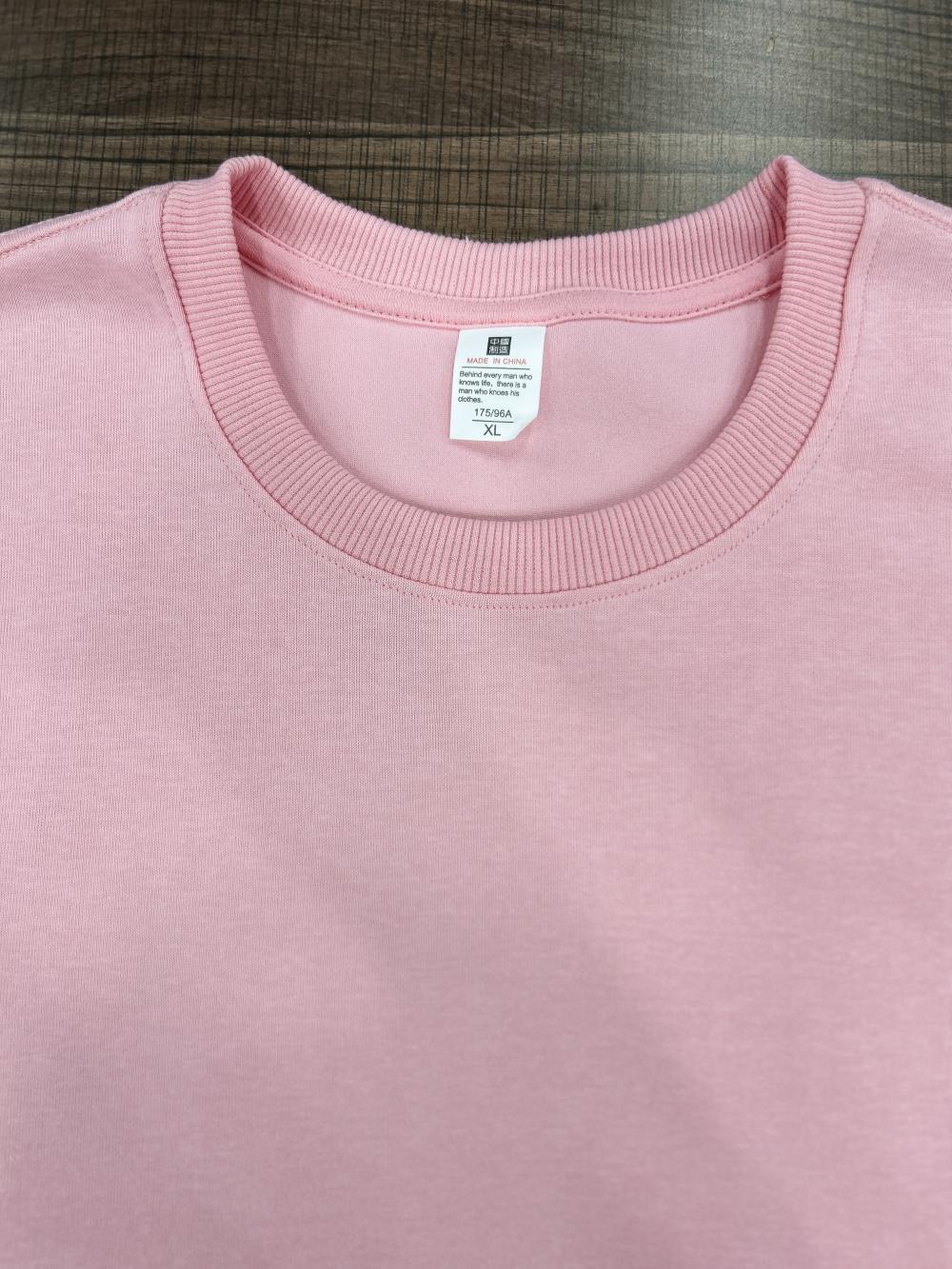 Cross-border cotton composite milk silk 300g/㎡ solid color round neck sweatshirt, outdoor sports casual wear, lightweight and breathable sports sweatshirt for men and women, new trendy style for autumn and winter detail image 2