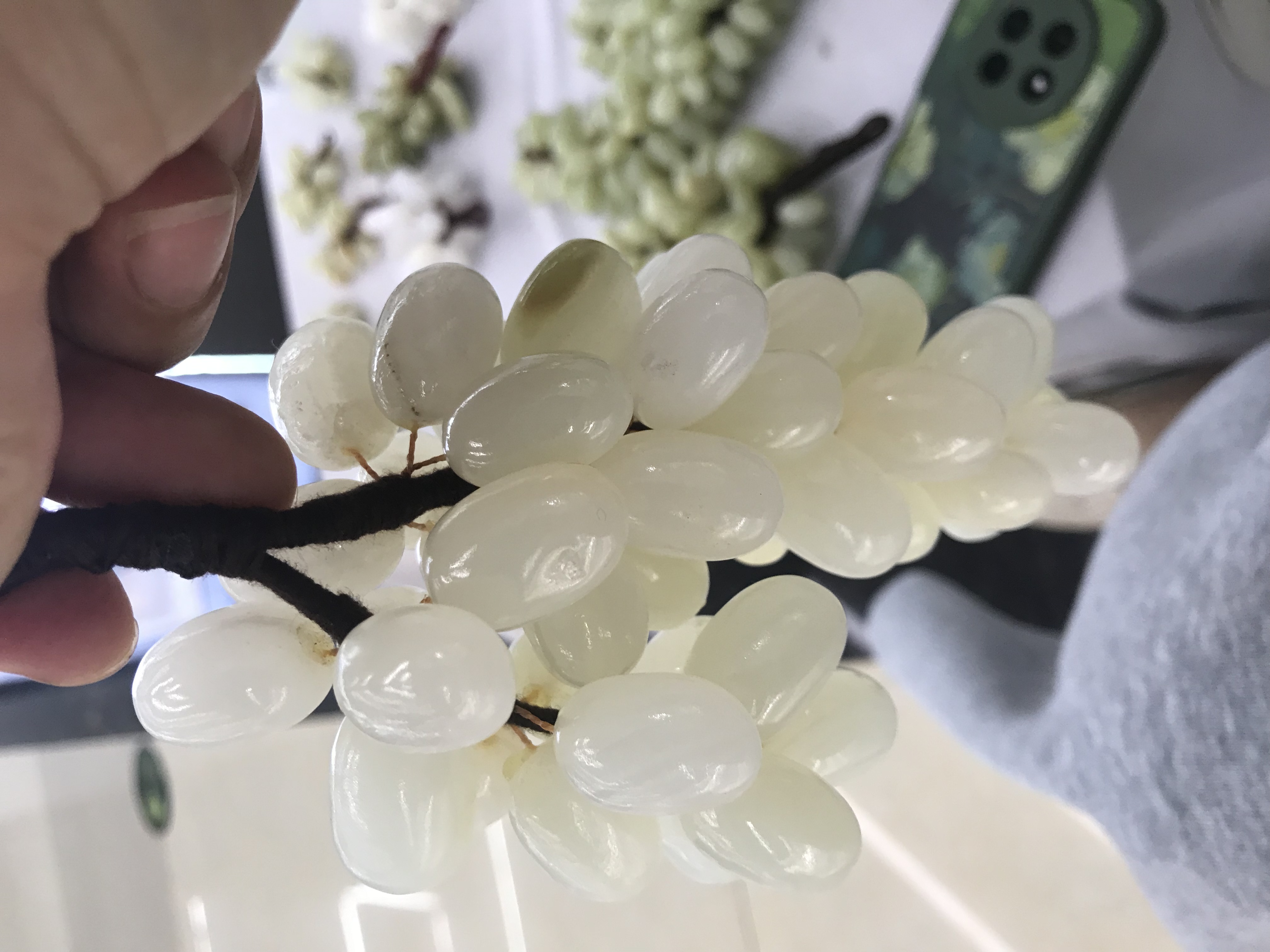 巴基斯坦玉石葡萄摆件详情图5