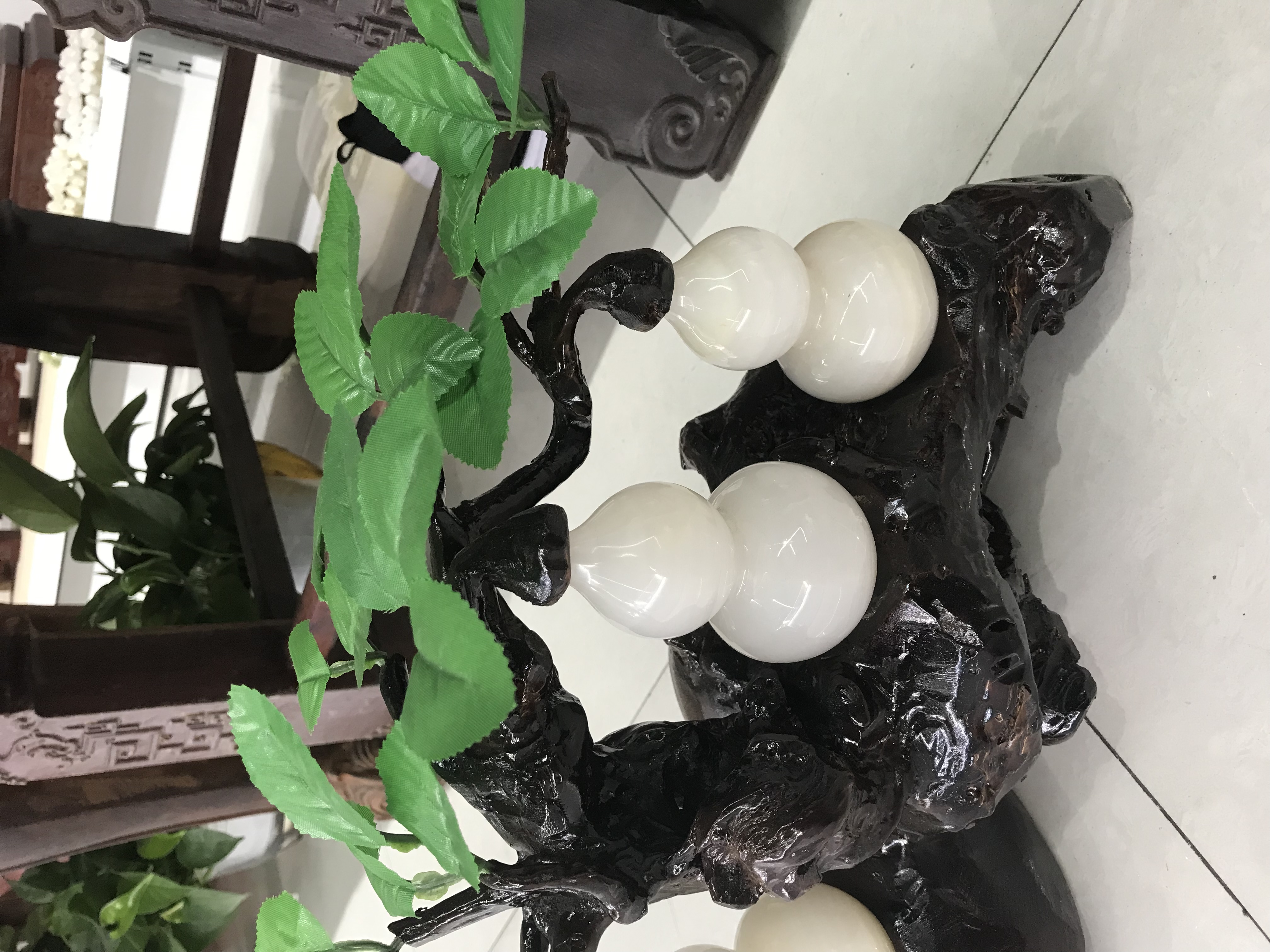 巴基斯坦玉石雕刻摆件 多子多福 福禄寿三全详情图3