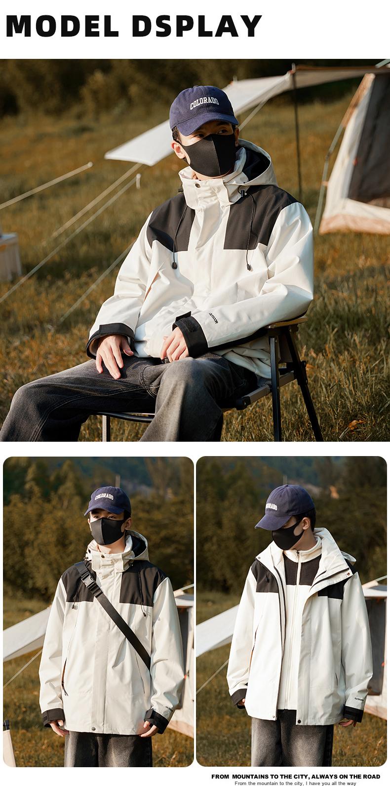 Cross-border three-in-one super soft down jacket, outdoor sportswear, men 's hooded down jacket and women' s down jacket Jackets windproof, rainproof and breathable outdoor clothing detail image 17