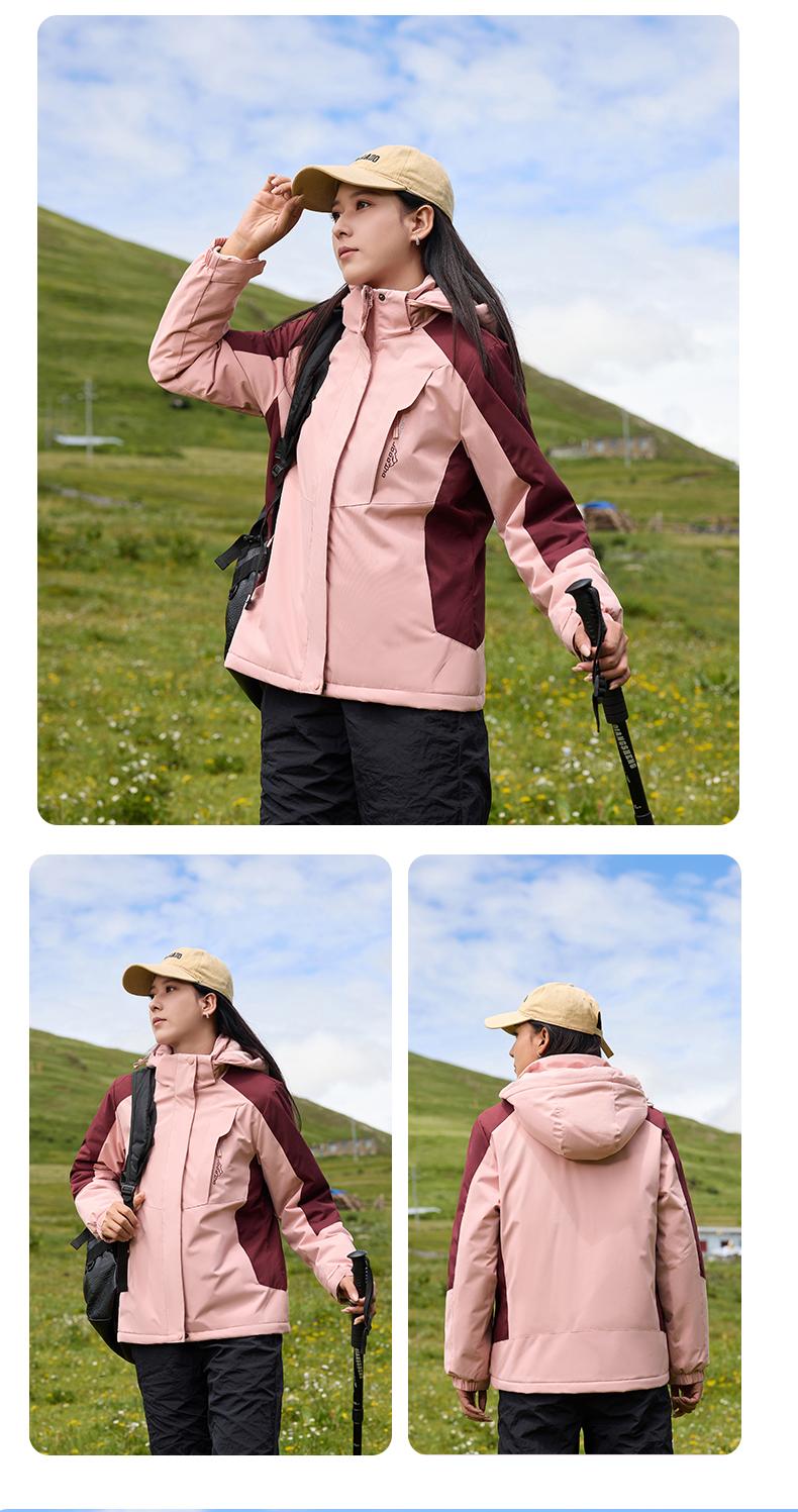 Cross-border graphene waterproof and wear-resistant couple one-piece thickened cotton clothing, outdoor sportswear, men 's hooded windbreaker pants set, women' s windbreaker Jackets windproof, waterproof and breathable outdoor clothing detail image 19