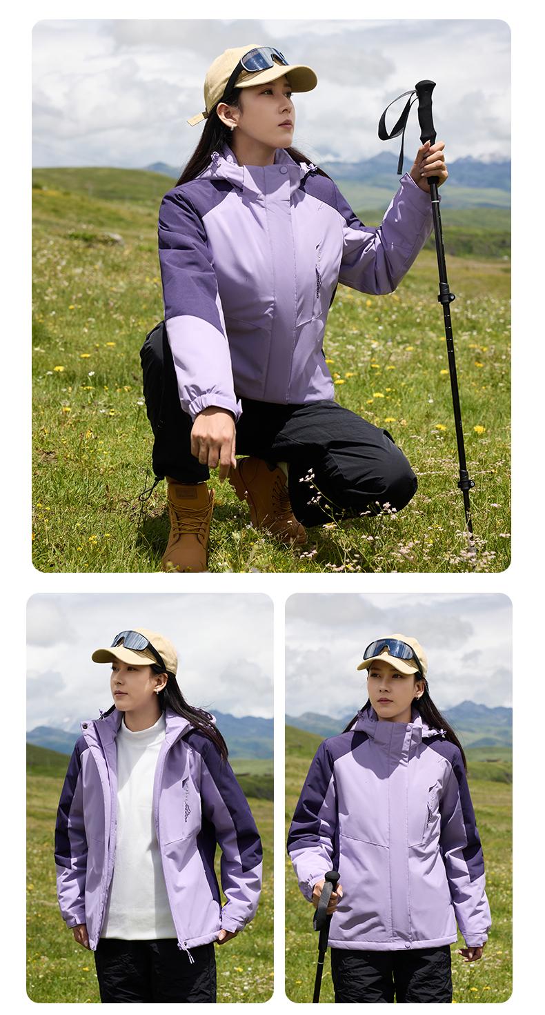 Cross-border graphene waterproof and wear-resistant couple one-piece thickened cotton clothing, outdoor sportswear, men 's hooded windbreaker pants set, women' s windbreaker Jackets windproof, waterproof and breathable outdoor clothing detail image 20