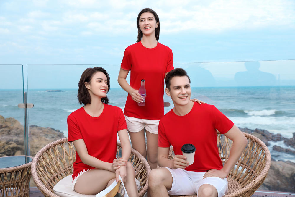 Cross-border Yinglang Solid Color 210g/㎡ ice ion cotton Amlane series New short-sleeved T-shirt for men and women, fashionable and casual, simple and comfortable short-sleeved trendy T-shirt for men and women detail image 9