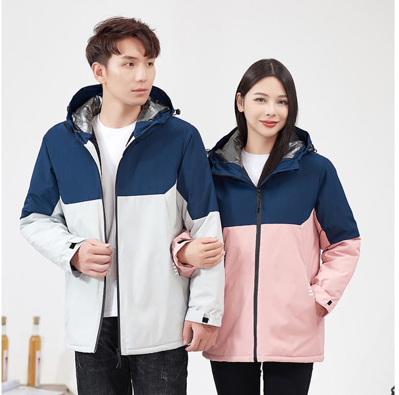 Cross-border graphene technology couple color one-piece fleece outdoor sportswear men 's same style hooded down jacket and pants set men' s women 's down jacket Jackets windproof, waterproof and breathable outdoor clothing Application Scenario