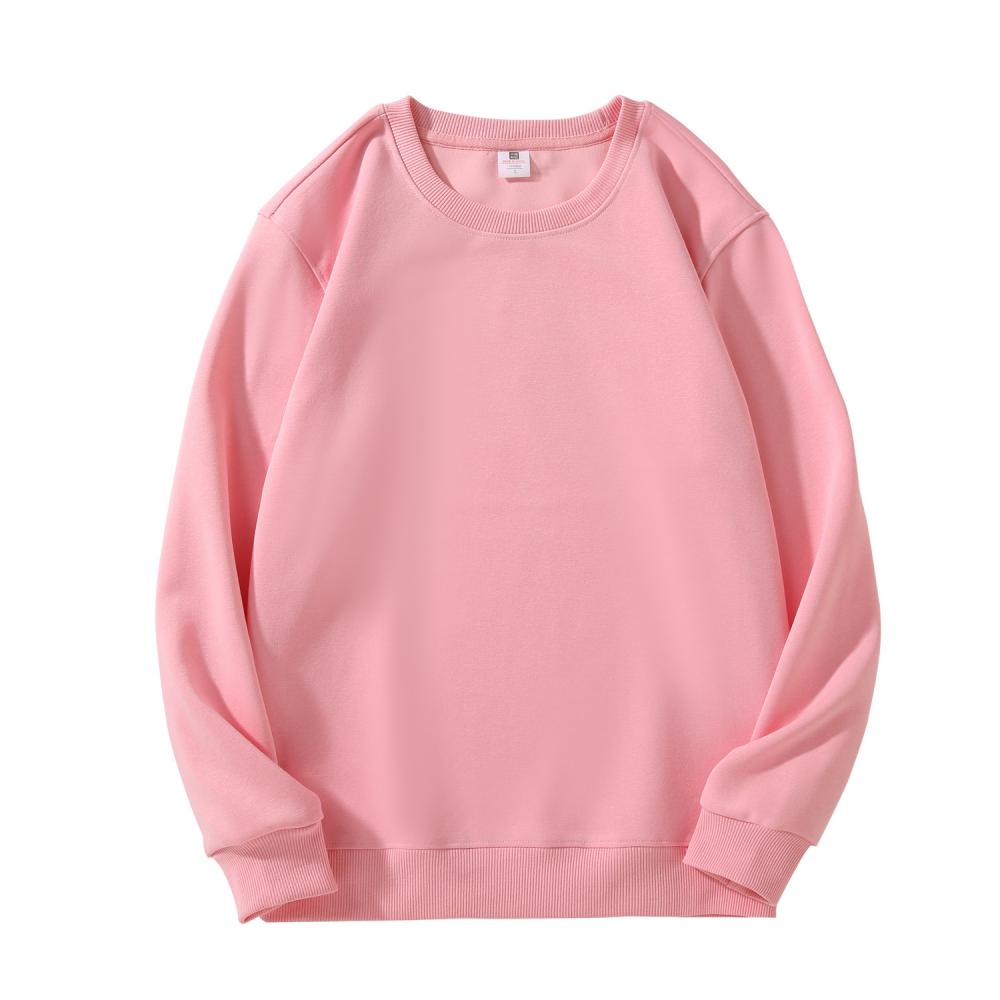 Cross-border cotton composite milk silk 300g/㎡ solid color round neck sweatshirt, outdoor sports casual wear, lightweight and breathable sports sweatshirt for men and women, new trendy style for autumn and winter detail image 17
