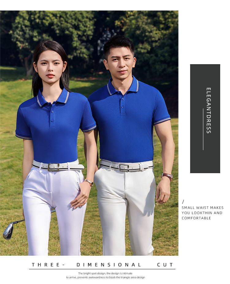 New short-sleeved lapel polo shirt for both men and women, featuring cross-border ice-oxygen cotton color-blocked fine beads. Fashionable and casual polo shirt for both men and women, simple and comfortable. Short-sleeved trendy polo shirt detail image 15