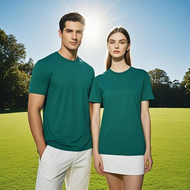 Cross-Border 26-Spindle Spun Yarn 180G/㎡ Combed Tight Interlocking Pure Cotton Short-Sleeved T-Shirt, A Fashionable Outfit For Both Men And Women, Short-Sleeved Casual And Comfortable T-Shirt For Men, New Style Of Men's T-Shirt undefined