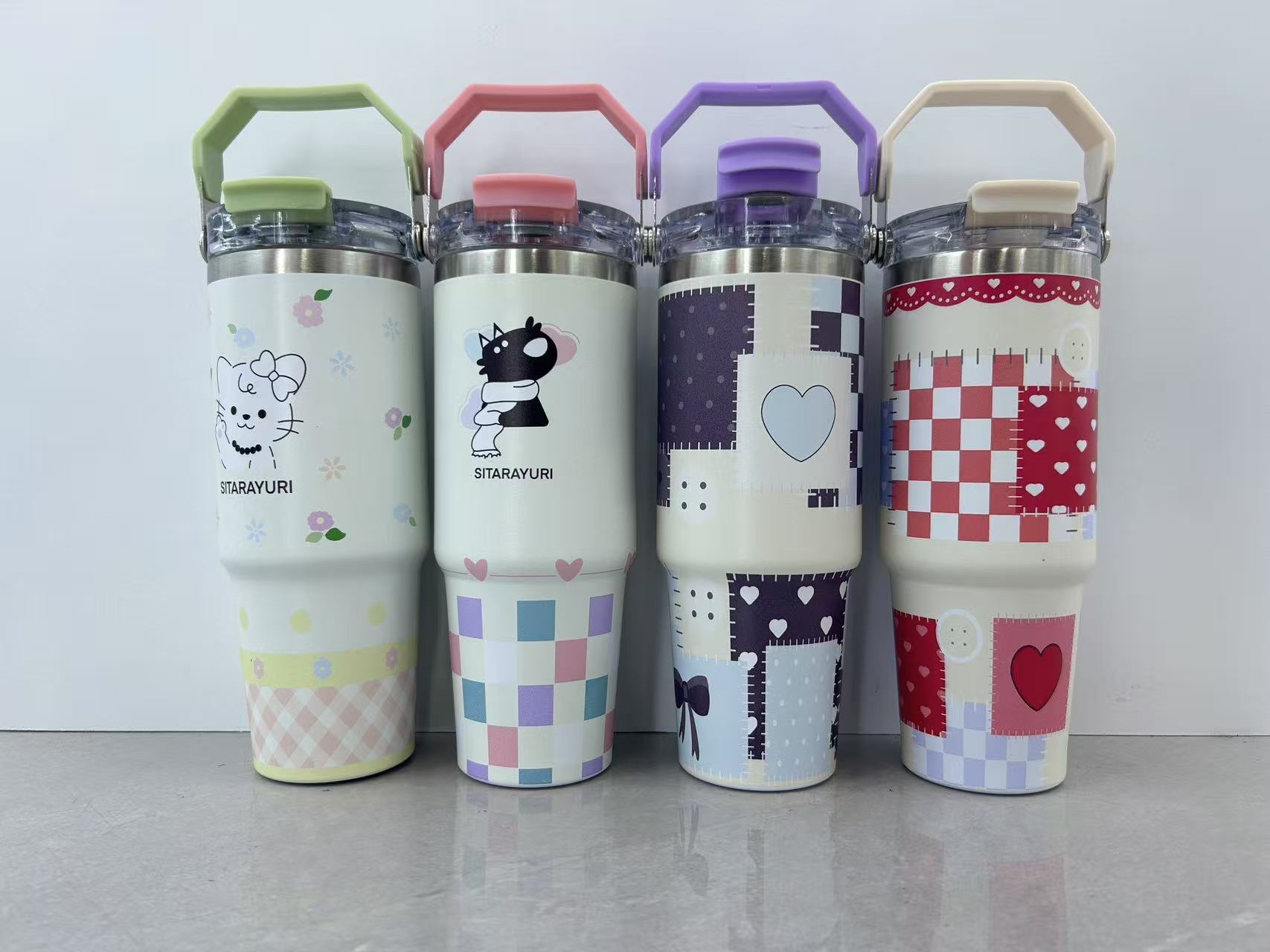 小清新手提30oz汽车杯