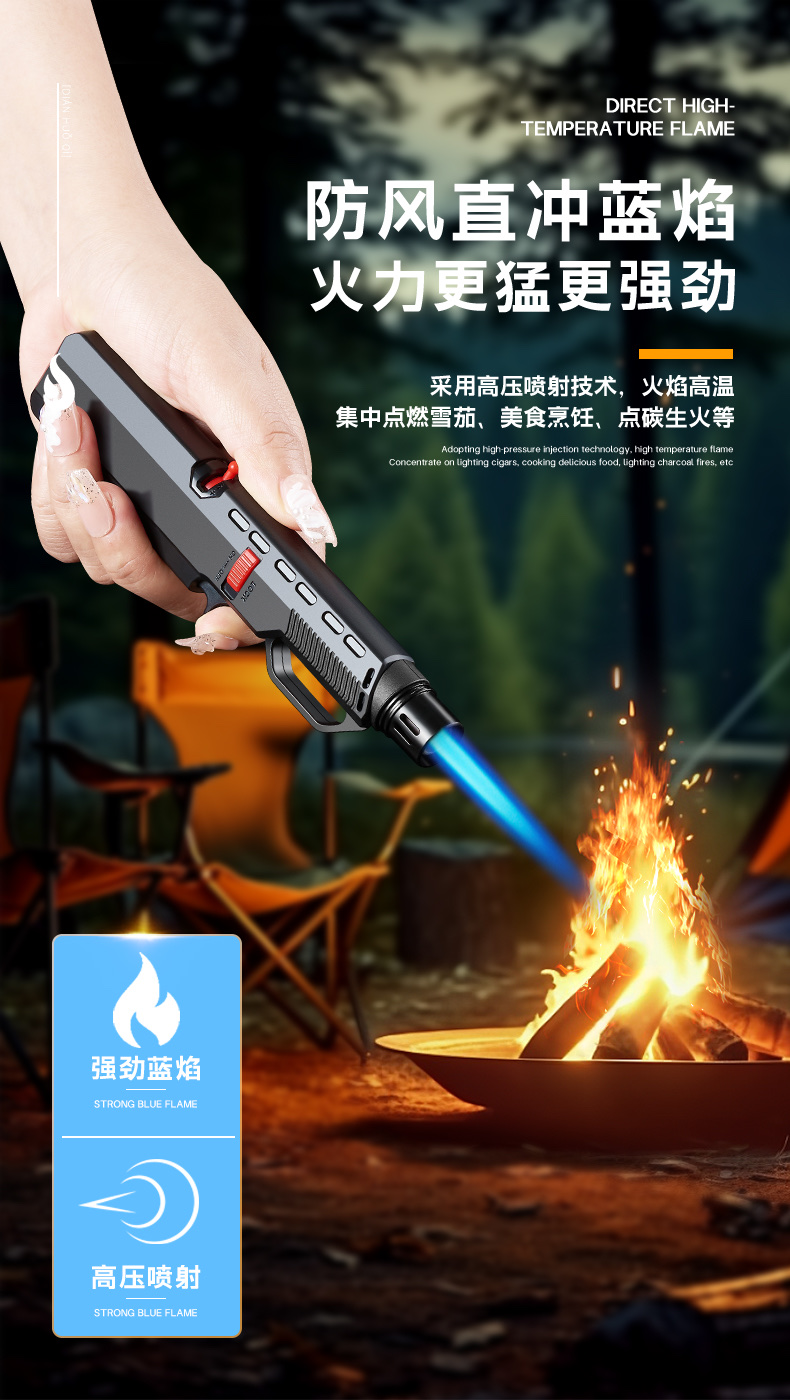 便捷厨用打火机 点烟器煤气灶专用 打火机耐用 火力强大 安全可靠细节图