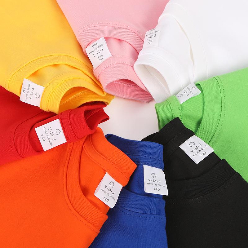 Cross-border Cloud Sensation Cotton children's round-neck T-shirt, men's and women's same style short-sleeved T-shirt, Korean version children's clothing, new children's T-shirt, simple, fashionable, comfortable and breathable detail image 3
