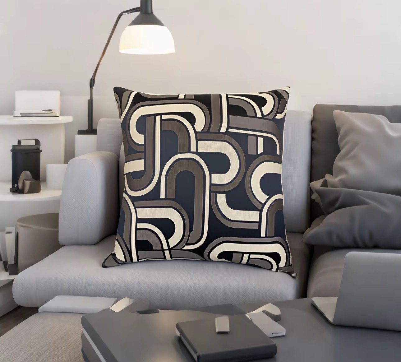 现代风抱枕沙发靠垫枕头套 软舒适抱枕套装 高清印花可爱抱枕白底实物图