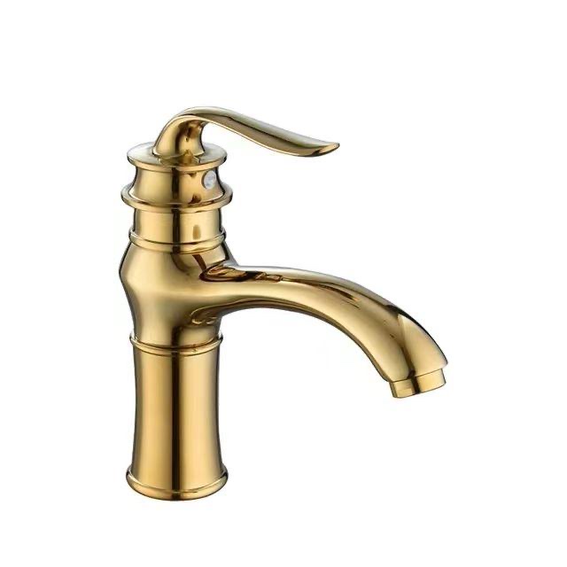 Grifo sanitario estilo retro francés retro europeo lavabo grifo titanio oro plata single hole grifo de agua fría y caliente Application Scenario