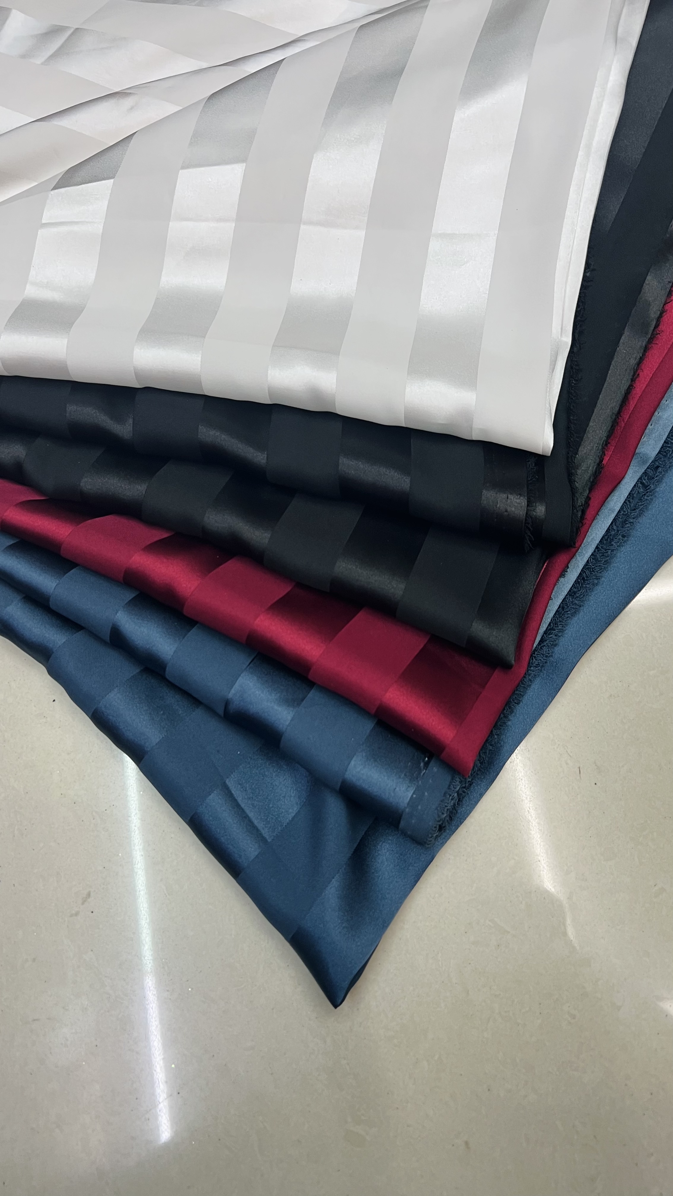 弹力缎 条纹面料 睡衣布料 