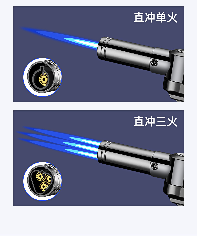 新款创意折叠充气打火机防风打火机猛火便携厨用喷枪打火机细节图