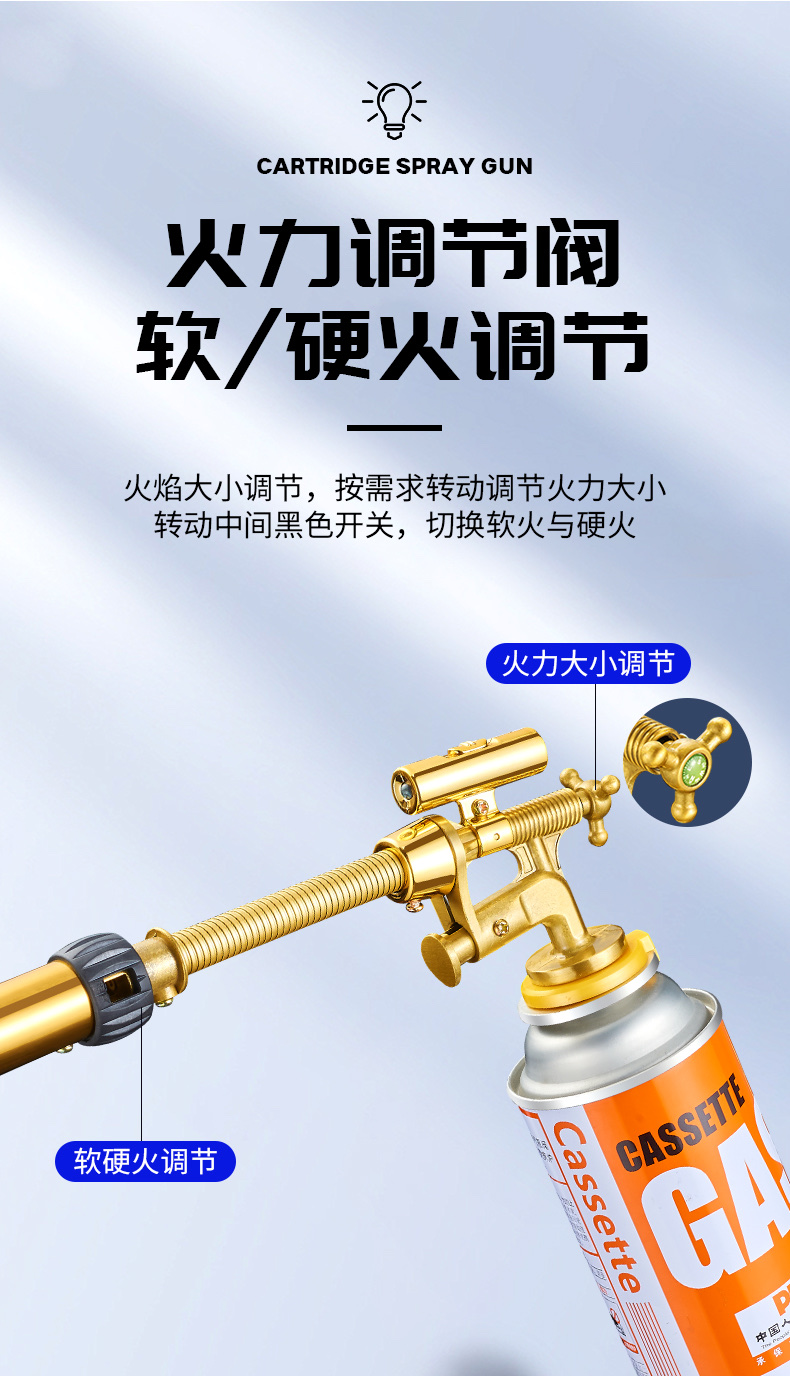 新款电子点火卡式喷枪烧烤烘焙点火器点碳生火火焰枪便携焊枪头详情图4