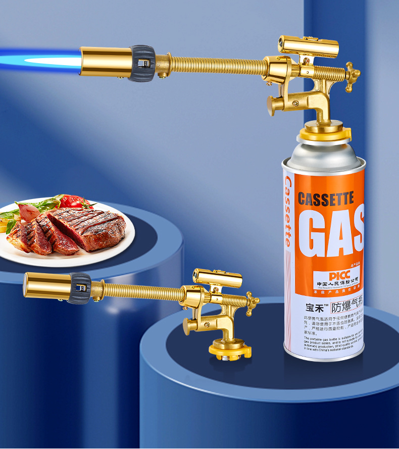 新款电子点火卡式喷枪烧烤烘焙点火器点碳生火火焰枪便携焊枪头产品图