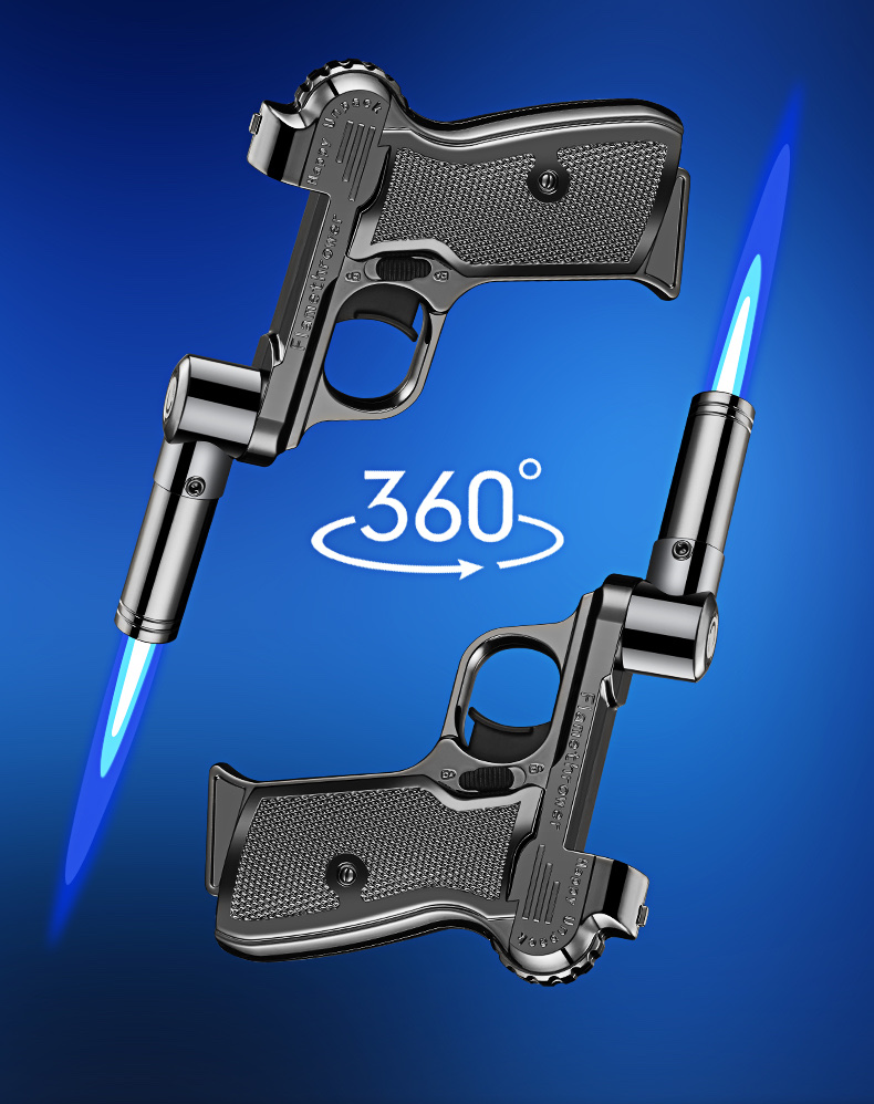 新款创意折叠充气打火机防风打火机猛火便携厨用喷枪打火机详情图2