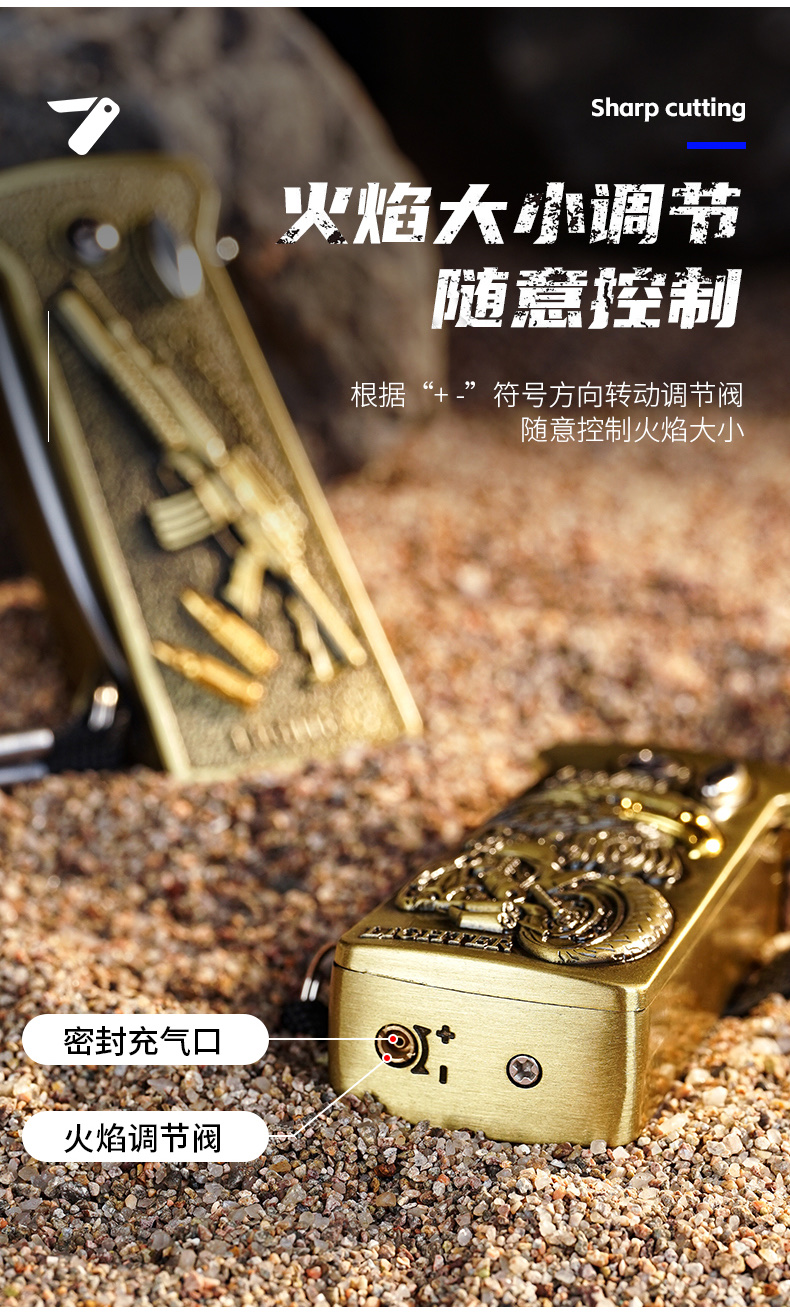 多功能创意可充气式防风直冲打火机启瓶器防身多功能火跨境打火机详情图6
