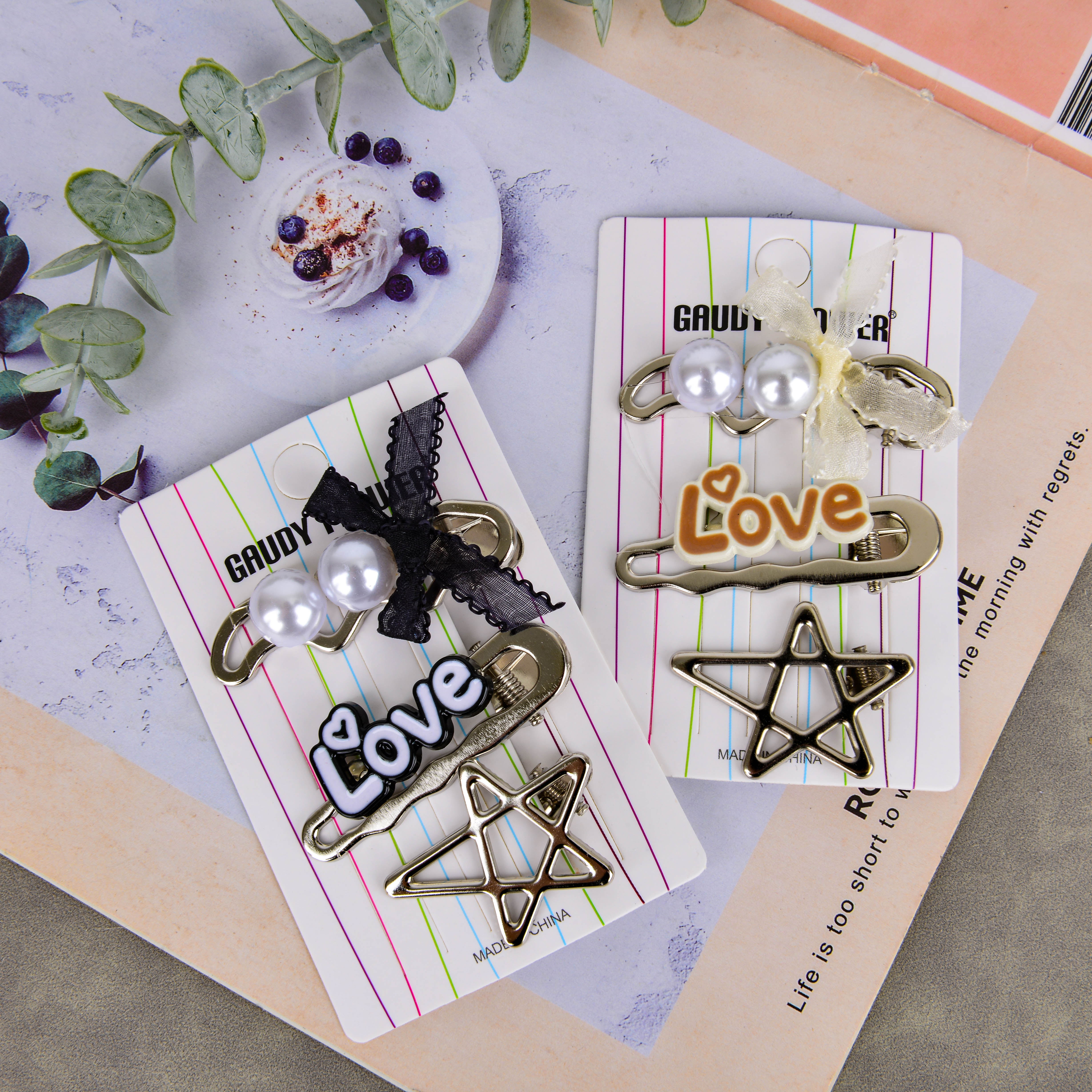 Children's special scratch-and-drill hair clip, anti-slip, durable, cute and fashionable hair accessory. The scratch-and-drill hair clip is designed as one details Picture
